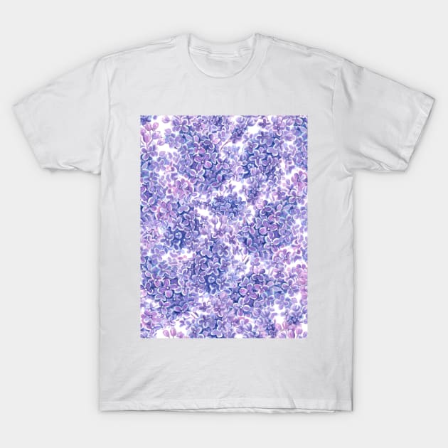 Violet watercolor lilac flowers T-Shirt by katerinamk